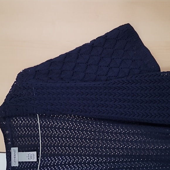 WOMENS Catherine's navy sweater duster short‎ sleeve 1X 18/20W Preloved - Picture 5 of 9